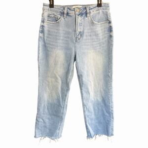 MoCo Boutique Womens Jeans Wide Leg Cropped High Rise Light Wash LVM1680 32/15